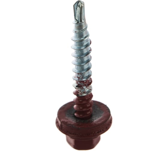 Кровельный саморез Tech-Krep КР сверло 4,8х35 RAL-3011 тёмно-красный 250 шт, ведро 103183