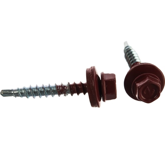 Кровельный саморез Tech-Krep КР сверло 4,8х35 RAL-3011 тёмно-красный 250 шт, ведро 103183