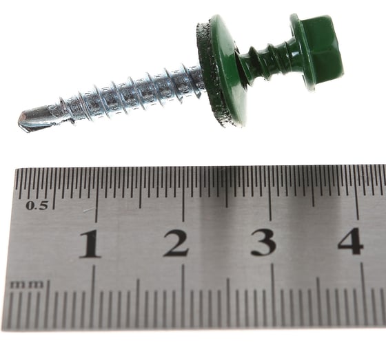 Кровельный саморез Tech-Krep КР сверло 4,8х35 RAL-6002 зелёный 250 шт, ведро 103178