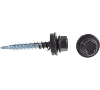 Кровельный саморез Tech-Krep КР сверло 4,8х35 RAL-8019 коричневый 60 шт, коробка с окном 124635