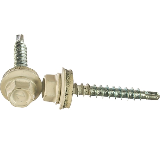 Кровельный саморез Tech-Krep КР сверло 4,8х35 RAL-9003 ярко-белый 60 шт, коробка с окном 124645