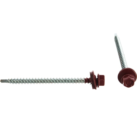 Кровельный саморез Tech-Krep КР сверло 4,8х70 RAL-3011 темно-красный 30 шт, коробка с окном 124652 1