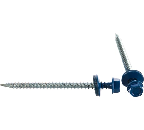 Кровельный саморез Tech-Krep КР сверло 4,8х70 RAL-5010 синий 30 шт, коробка с окном 124649