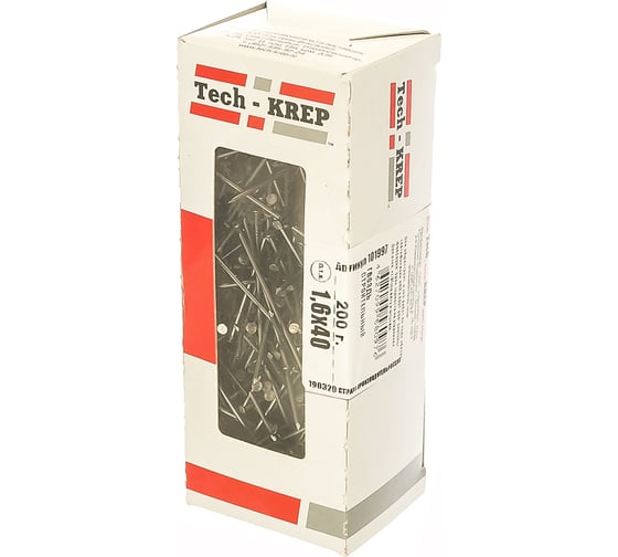 Строительный гвоздь 1.6х40, 200г (примерно 316 шт.)  - коробка Tech-Krep 101997