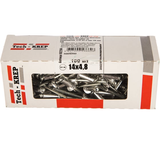 Заклепка 4.8х14, 100шт - коробка Tech-Krep 102294