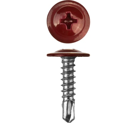 Саморез Tech-Krep ШСММ сверло 4,2х16 темно-красный KP RAL 3005 200 шт, ведро малое 125498