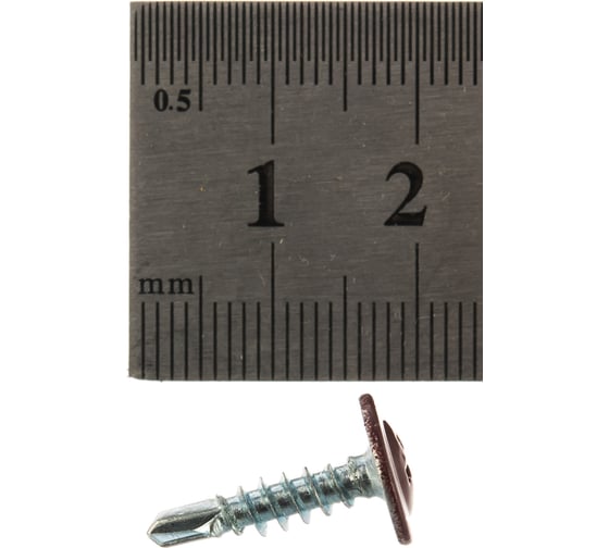 Саморез Tech-Krep ШСММ сверло 4,2х16 темно-красный KP RAL 3005 200 шт, ведро малое 125498