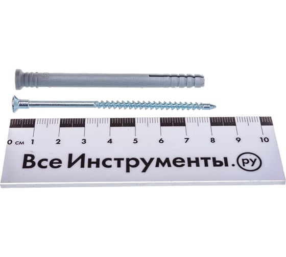 Дюбель-гвоздь 6х80 потайная манжета, полипропилен 100шт - ведро Tech-Krep 103184