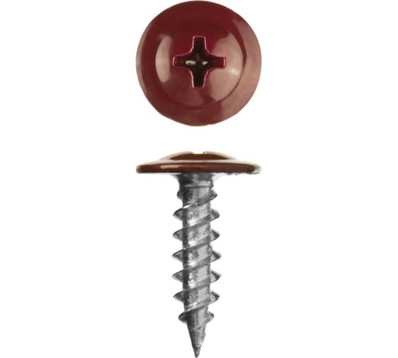 Саморез с прессшайбой, наконечник-острый, 4.2х16, RAL3005 красное вино, 150шт Ekt 10805603 1