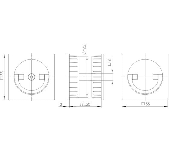 Поворотная ручка для раздвижных дверей ARMADILLO SH.QUADRO55.BK8 MWSC-33 итальянский тисненый 46257