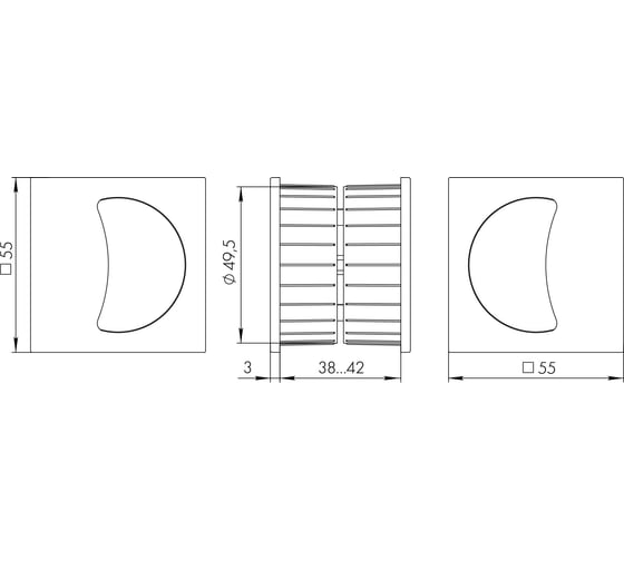 Ручка для раздвижных дверей ARMADILLO SH.QUADRO55.010 CP-8 хром 46267