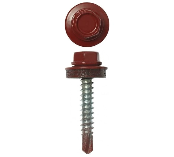 Кровельный саморез 4.8х38 RAL 3003 красный рубин, 200шт Ekt 1090448038