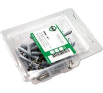 Дюбель с гвоздем для быстрого монтажа 6х40, серый полипропилен, 50шт Ekt 601060401