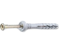 Гвоздевой дюбель 6х80, цилиндрический бортик, полипропилен, 100шт ведро 1л Ekt 602846080