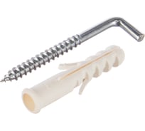 Распорный дюбель Зубр МАСТЕР тип ЕВРО с шурупом-крюком, 10х50 / 6х65 мм, 4 шт 30676-10-50