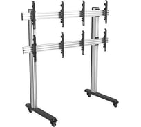 Мобильная стойка для видеостены 2x2 Wize Pro VWM2x2-55 45"-55", нагрузка до 50 кг на один дисплей 124647