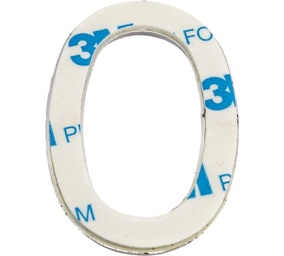 Самоклеящаяся цифра FUARO "0" ABS (50x37) CP хром 46917