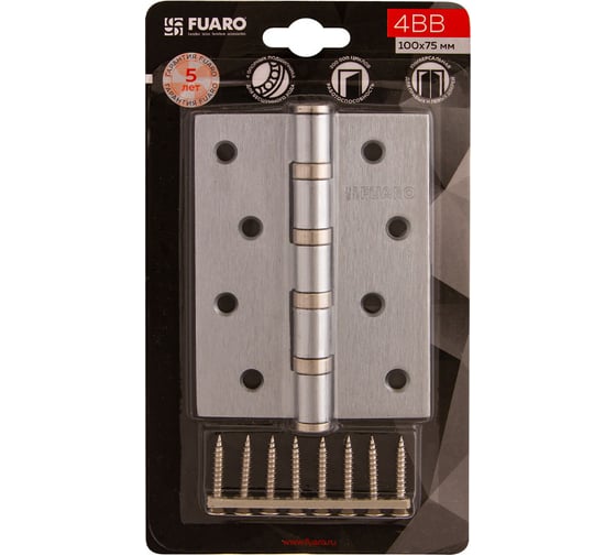 Универсальная петля FUARO IN4400U-BL WР (4BB/BL 100x75x2,5) белый жемчуг, блистер 39733