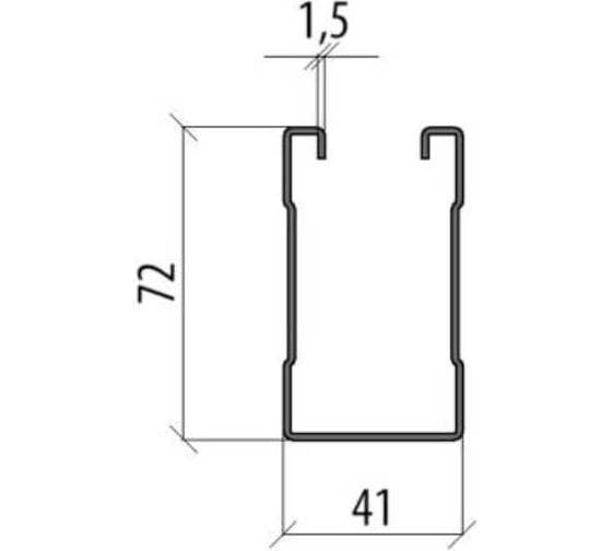 Страт-профиль Система КМ 41х72 мм, L2400 мм, s: 1,5 мм LO22780 STP41-72-2400