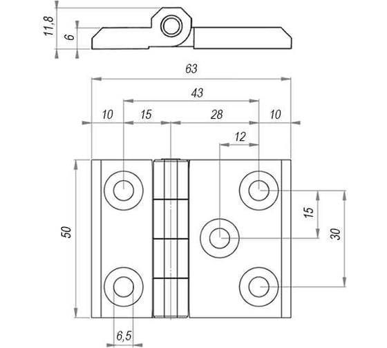 Универсальная шарнирная петля EMES ZMB50X63