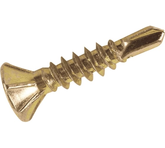 Оконный саморез Мир крепежа 3,9x19 мм, сверло, потай, желтый цинк, 1000 шт. Т0000011149 1