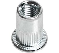 Заклепка-гайка ЦКИ М 6x15.5 плоская, рифленая, A2 под пакет 0.5-2.5мм Эф 100 шт 77531