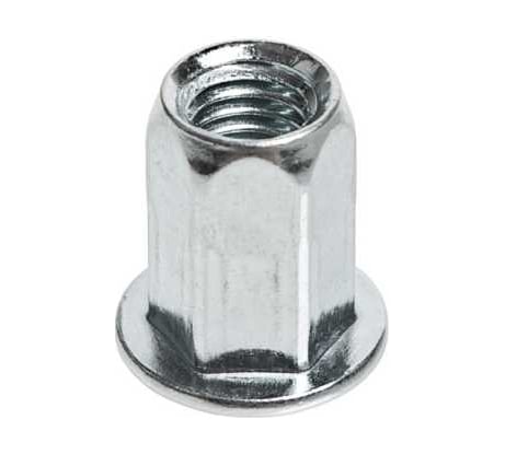 Заклепка-гайка ЦКИ М8x18 мм, плоская, шестигранная, СТ. Ц, под пакет 1.0-3.5 мм, 250 шт. 77555