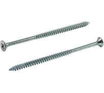 Универсальный саморез КВАДРА 6x120 белый, потайная голова, цинк, кop. 100 шт. 603120010100