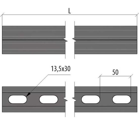 Страт-профиль Система КМ двойной 41x21 L2000 мм, s:1.5 LO14921 2STP41-21-2000