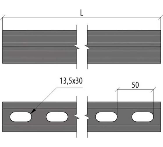 Страт-профиль Система КМ двойной 41x21 L2600 мм, s:1.5 LO30220 2STP41-21-2600