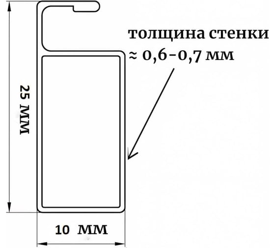 Рамный профиль для москитной сетки KOMFORT москитные системы 25x10 мм, белый, 1,8 м ПРБ02077