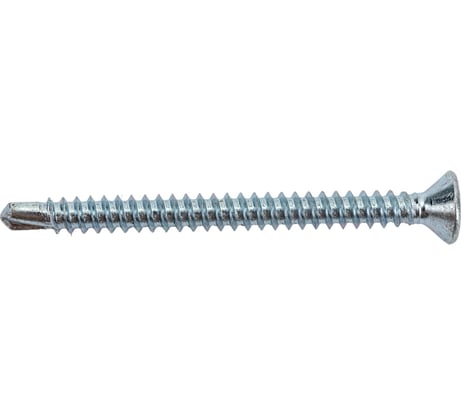 Оконный саморез со сверлом Квадра 3.9x45 мм, белый цинк, DIN 7504 Р, 500 шт. 413904500500