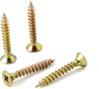 Универсальный саморез Квадра 5x35 мм, желтый, потайная голова, цинк, 500 шт. 504035050001