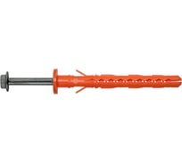 Фасадный дюбель Fasty fsk-stbf 10x100 мм, универсальный, с бортиком, 8.8 hex/т40, ТДЦ "шерардирование", 200 шт., оранжевый 8.8 1200610F/200Q