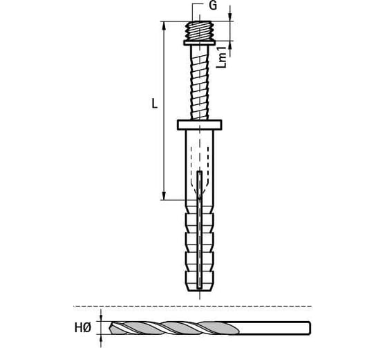 Забивной дюбель + винт-шуруп Walraven BIS, M6x40 мм, упаковка 100 шт. 6373640