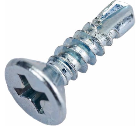 Саморез для оконного профиля, белый, сверло Крепежная техника 3.9х16 1000шт 430804 БК