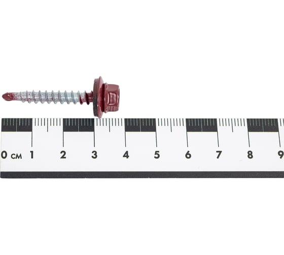 Кровельный саморез, красное вино Крепежная техника 4,8х35 RAL 3005 250шт 420308 БК