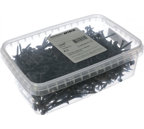 Саморез Качественный Крепеж 3,5х51 потай, крупная резьба, оксид 520 шт 1000369 КЧ