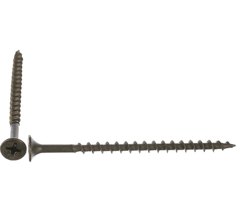 Саморез Качественный Крепеж 4,2х64 потай, крупная резьба, оксид 100 шт 0200373 КЧ
