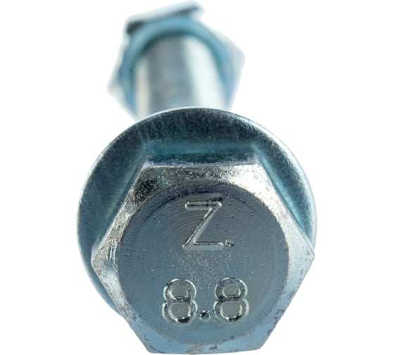 Болт Tech-Krep/Zitar DIN933 с шестигранной головкой, оцинкованный М12х100 + гайка + шайба 2 шт - пакет 136928