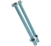 Болт Tech-Krep DIN933 с шестигранной головкой, оцинкованный М12х140 + гайка + шайба 2 шт - пакет 136930