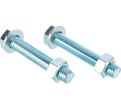 Болт с шестигранной головкой оцинкованный Zitar DIN933 М12x70 + гайка + шайба 2 шт - пакет 136925