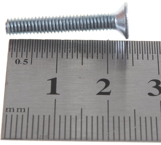 Винт Tech-Krep/Zitar DIN965 с потайной головкой, оцинкованный М4х25 12 шт - пакет 126588