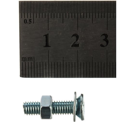 Винт Tech-Krep/Zitar DIN965 с потайной головкой, оцинкованный M5х20 + гайка + шайба 12 шт - пакет Tec 114062