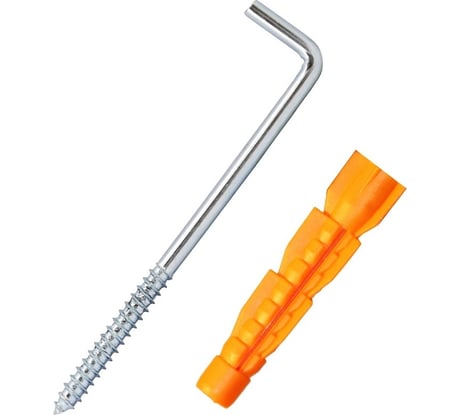 Шуруп с костылем Tech-Krep/Zitar 6х75 с универсальным дюбелем 10,0х61 2 шт - пакет 114326