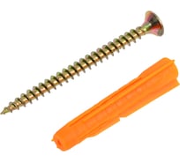 Саморез ШУж Tech-Krep/Zitar 4,0х50 потайная головка + универсальный дюбель 6х37 16 шт - пакет 112939