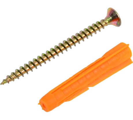 Саморез ШУж Tech-Krep/Zitar 4,0х50 потайная головка + универсальный дюбель 6х37 16 шт - пакет 112939