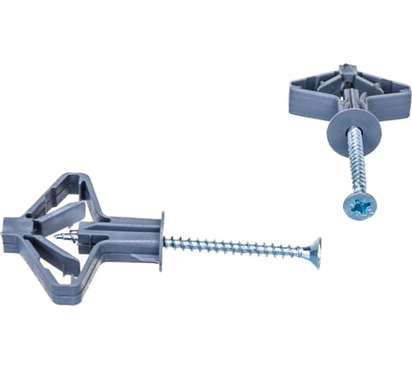 Дюбель бабочка для гипсокартона Tech-Krep/Zitar 10х50 с саморезом 4х60 40 шт- пакет 126702