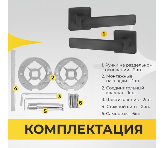 Ручка на раздельном тонком цинковом основании ABRISS r21.085 mbp чёрный матовый 30080