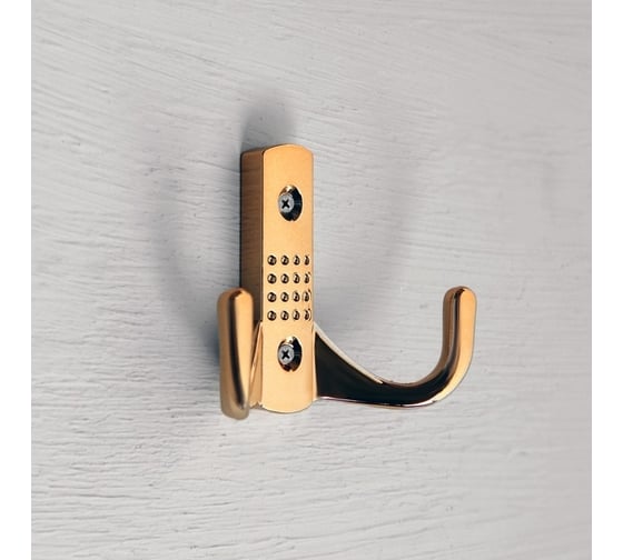 Мебельный крючок CAPPIO STANDART, двухрожковый, пластик, цвет золото 9047450